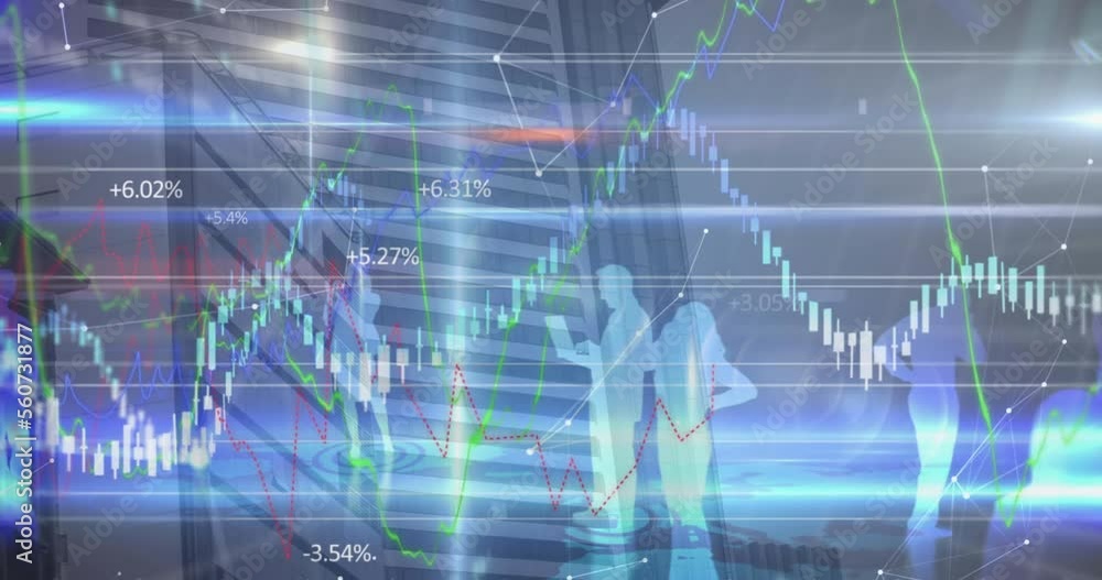 Animation of data processing over cityscape Animation of data processing over cityscape