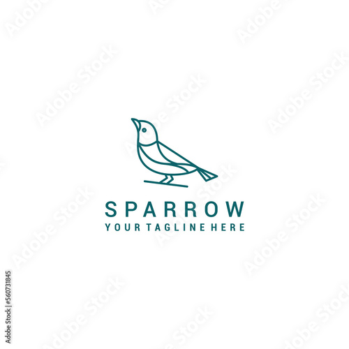 Sparrow logo design icon vector