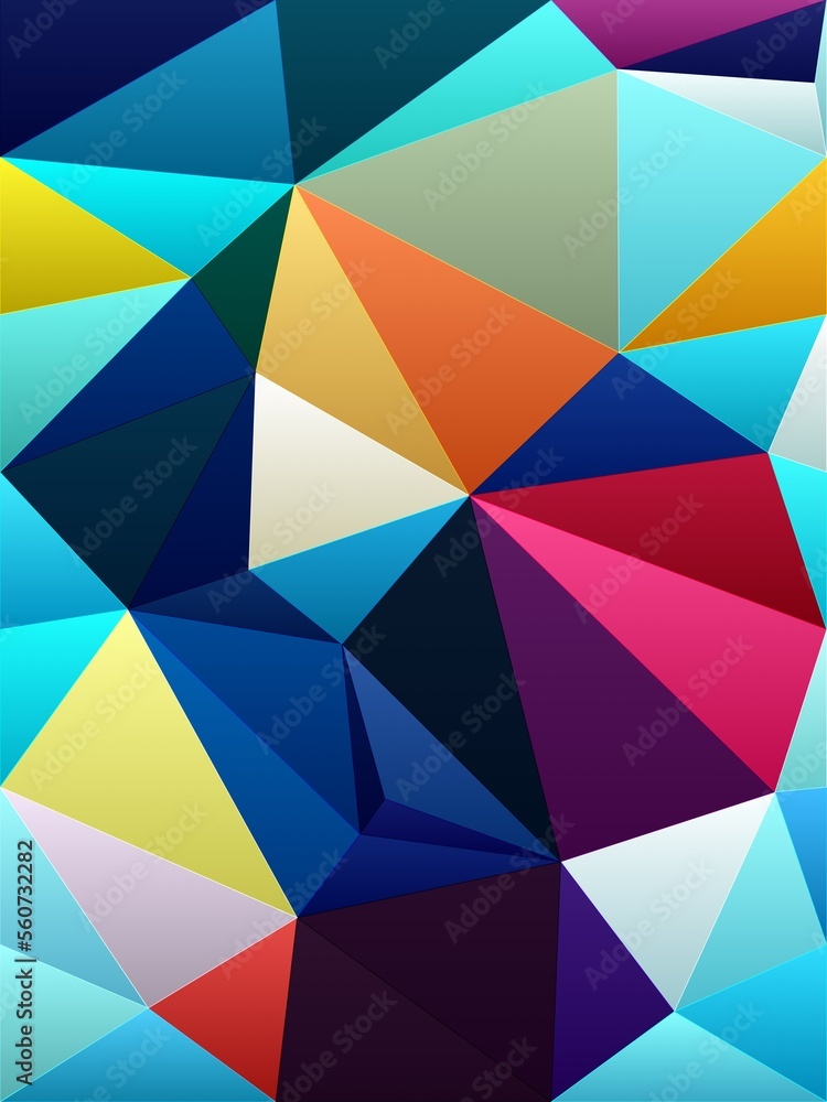 Fototapeta premium Low Poly Graphical Abstract Painting Art Background Texture,Colorful Geometrical Artwork,Modern Conceptual Print 3D Rendering,3D Illustration