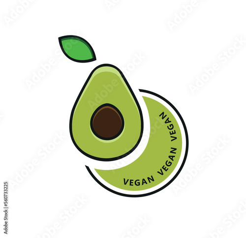 green vegan avocado logo