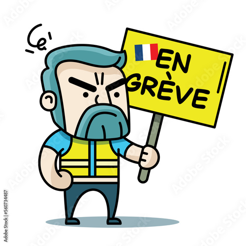 Gilets jaunes en grève. Réforme des retraites. France