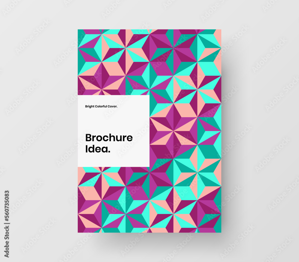 Fototapeta premium Abstract mosaic pattern pamphlet concept. Unique corporate cover A4 vector design layout.