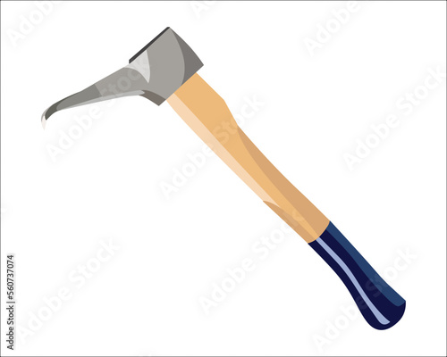 Vector of Hookaroon, Pickaroon Forged Steel, for Log Lifting and Moving Wood Firewood Tool Gardening Tool Equipment isolated on white background. Vector illustration isolated.