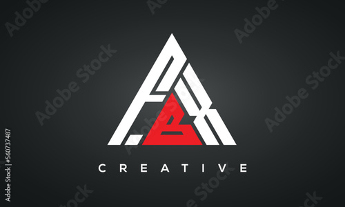 FBX monogram triangle logo design photo