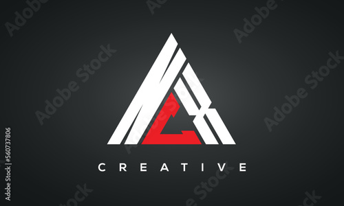 NCX monogram triangle logo design photo