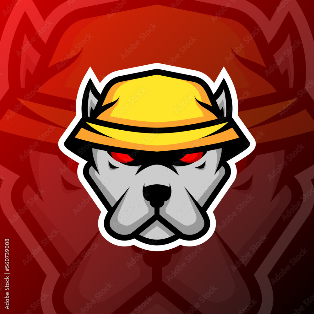 vector graphics illustration of a dog bucket hat in esport logo style. perfect for game team or product logo vector graphics illustration of a dog bucket hat in esport logo style. perfect for game team or product logo