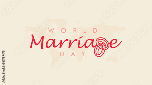 world marriage day text design template with ring