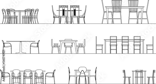 dining room chair illustration vector sketch design collection