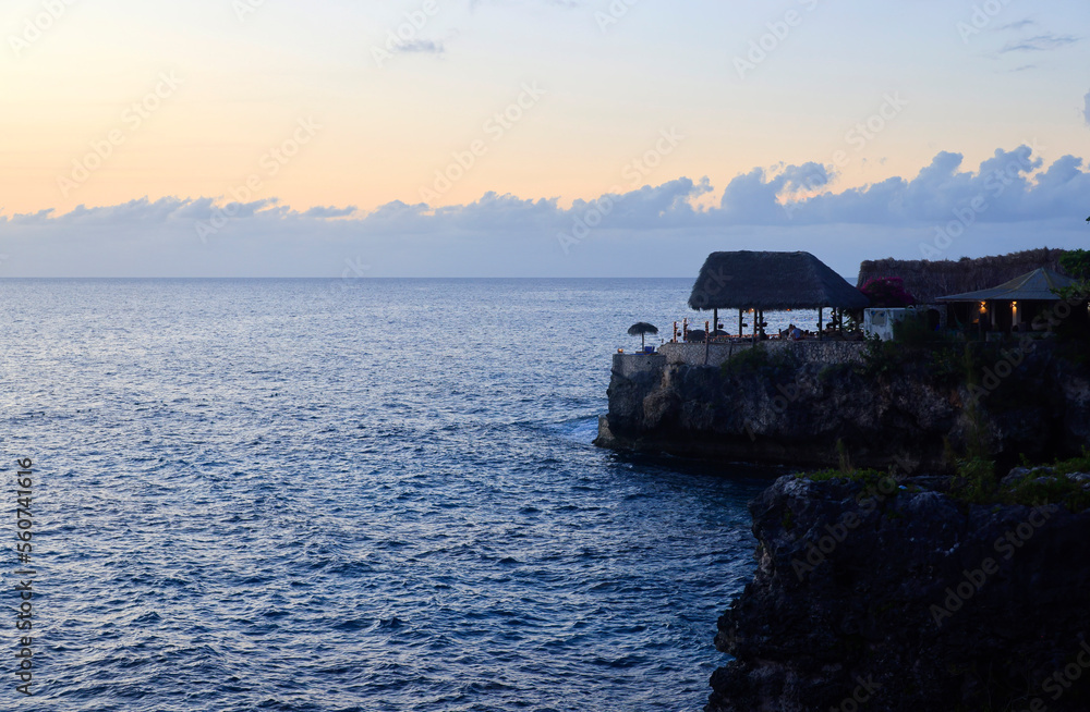 Rick´s Cafe at Sunset in Negril, Jamaica, Caribbean, Middle America