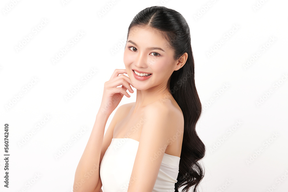 Beautiful young asian woman with clean fresh skin on white background, Face care, Facial treatment, Cosmetology, beauty and spa, Asian women portrait. Beautiful young asian woman with clean fresh skin on white background, Face care, Facial treatment, Cosmetology, beauty and spa, Asian women portrait.