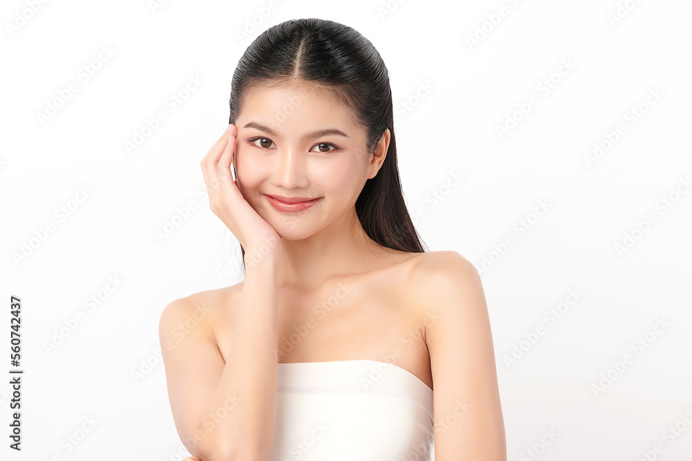 Beautiful young asian woman with clean fresh skin on white background, Face care, Facial treatment, Cosmetology, beauty and spa, Asian women portrait. Beautiful young asian woman with clean fresh skin on white background, Face care, Facial treatment, Cosmetology, beauty and spa, Asian women portrait.