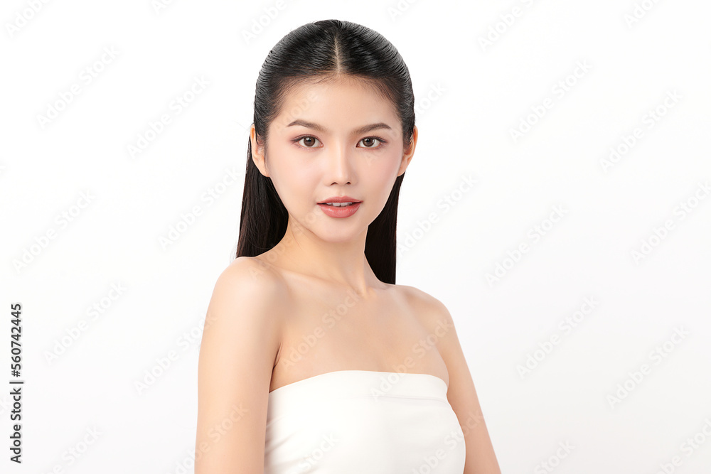 Beautiful young asian woman with clean fresh skin on white background, Face care, Facial treatment, Cosmetology, beauty and spa, Asian women portrait. Beautiful young asian woman with clean fresh skin on white background, Face care, Facial treatment, Cosmetology, beauty and spa, Asian women portrait.