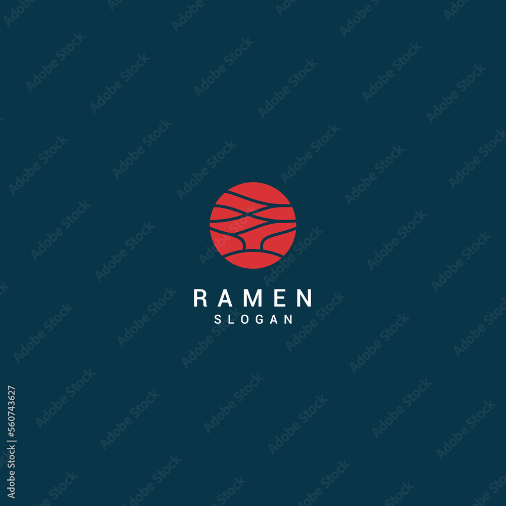 Ramen logo design icon vector