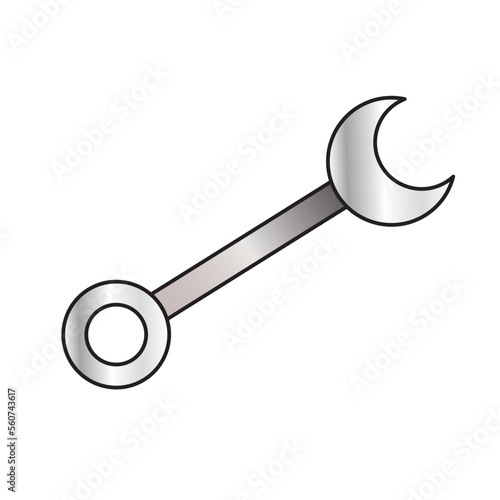 Isolated grey wrench key tool icon Vector