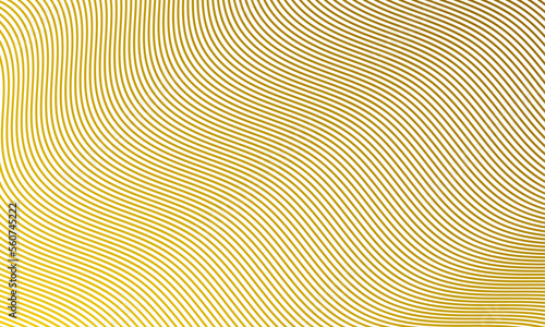 White abstract background with linear yellow waves. Abstract wavy background. Vector illustration