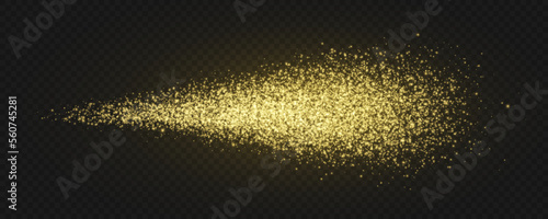 Vector glittering sparks on transparent background. Golden dust PNG light effect. Stock royalty free illustration