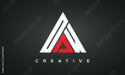 OAW monogram triangle logo design