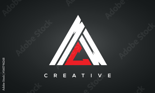 MCW monogram triangle logo design