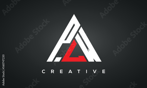PLW monogram triangle logo design photo