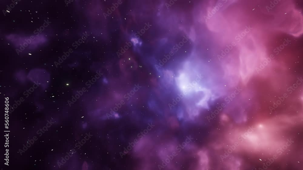Beautiful CGI Space Travel Animation Through Purple and Magenta Nebula Clouds and Star Systems. Beautiful CGI Space Travel Animation Through Purple and Magenta Nebula Clouds and Star Systems.