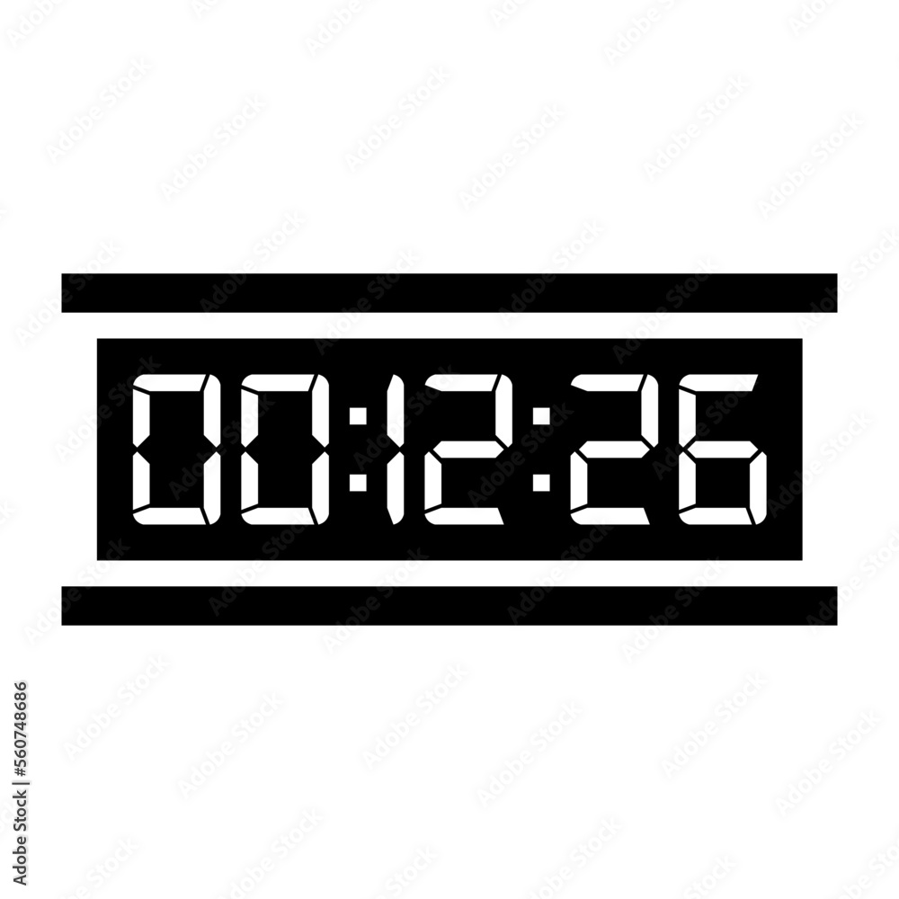 Digital clock icon vector design illustration. Digital clock icon vector design illustration.