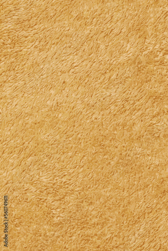 Realistic vector illustration of yellow terry cloth for towels. Yellow fabric and texture concept. Close up terry cloth towel.