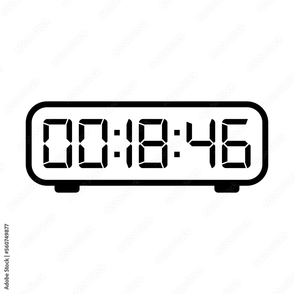Digital clock number set. Electronic figures. Vector illustration. Digital clock number set. Electronic figures. Vector illustration.