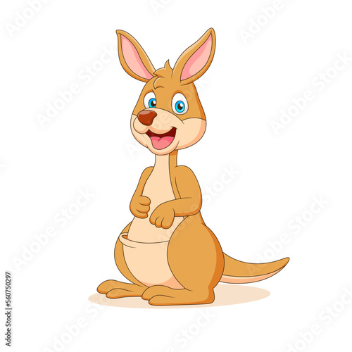 Cute kangaroo cartoon vector illustration