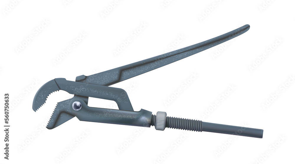 Adjustable realistic pipe wrench, plier, spanner. Plumbing tool isolated on white background. png Adjustable realistic pipe wrench, plier, spanner. Plumbing tool isolated on white background. png