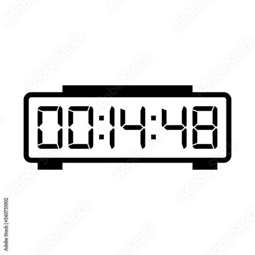 LED digital clock number isolated. Electronic figures for counter or calculator mockup interface design.