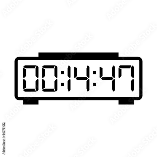 LED digital clock number isolated. Electronic figures for counter or calculator mockup interface design.
