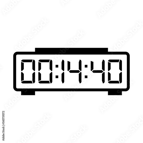 LED digital clock number isolated. Electronic figures for counter or calculator mockup interface design.