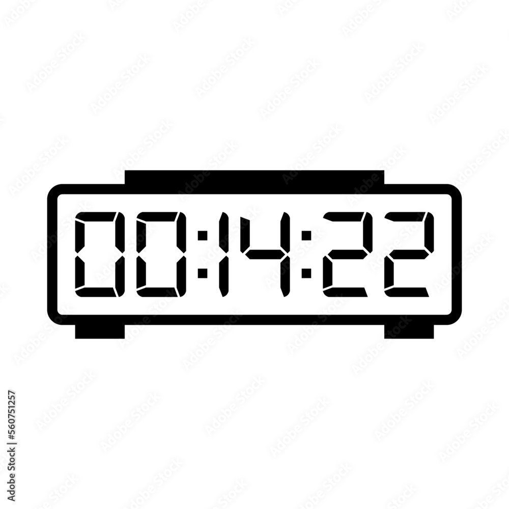 LED digital clock number isolated. Electronic figures for counter or calculator mockup interface design. LED digital clock number isolated. Electronic figures for counter or calculator mockup interface design.