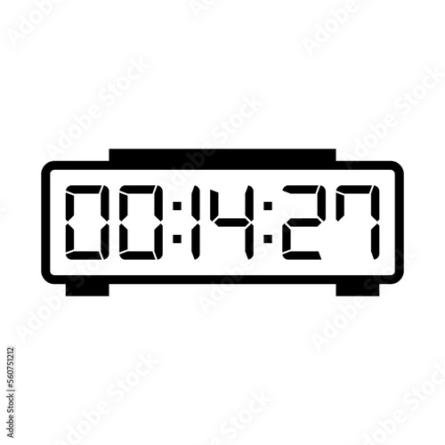 LED digital clock number isolated. Electronic figures for counter or calculator mockup interface design.