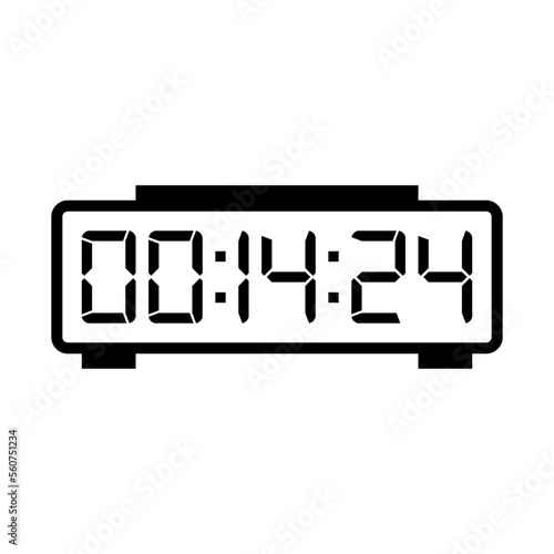 LED digital clock number isolated. Electronic figures for counter or calculator mockup interface design.