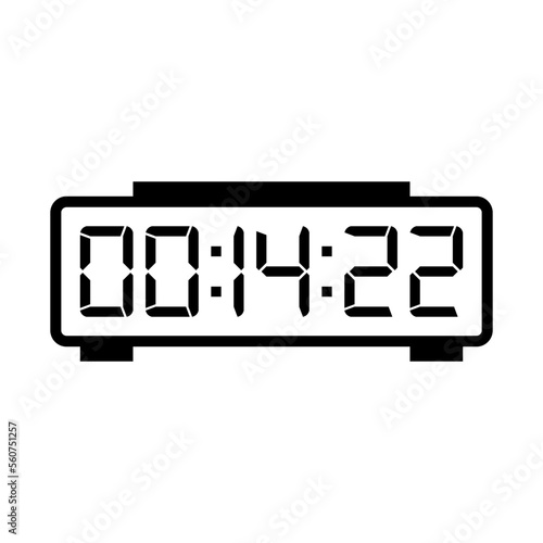 LED digital clock number isolated. Electronic figures for counter or calculator mockup interface design.