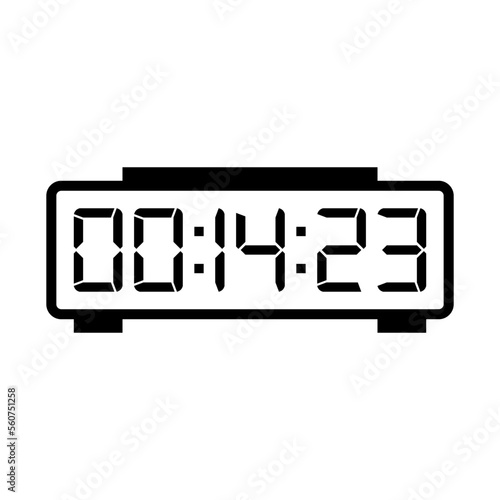 LED digital clock number isolated. Electronic figures for counter or calculator mockup interface design.
