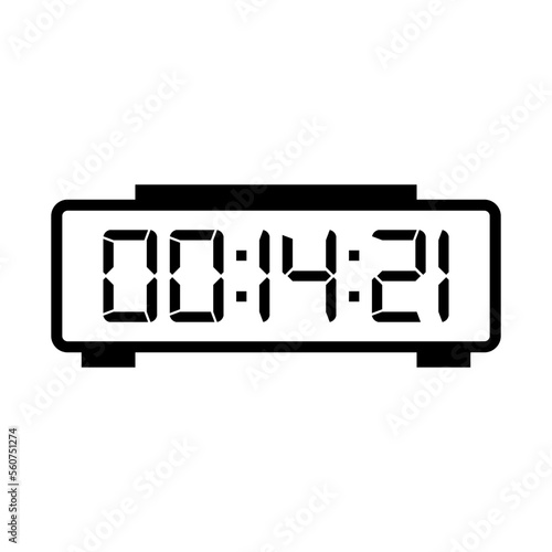 LED digital clock number isolated. Electronic figures for counter or calculator mockup interface design.