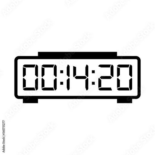 LED digital clock number isolated. Electronic figures for counter or calculator mockup interface design.