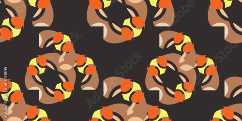 Modern abstract flower  leaf  seamless pattern. designed with creative ideas
