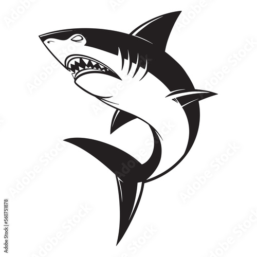 shark logo icon on white background.