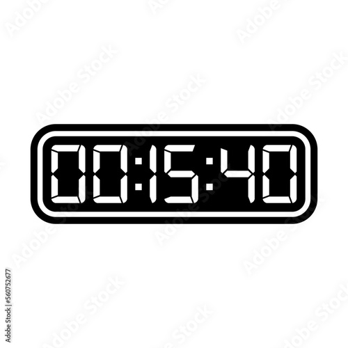 Digital clock number set. Electronic figures. Vector illustration.