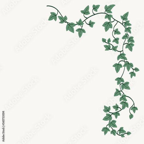 Canvas-taulu Floral ivy drawing decorative ornament flat design.