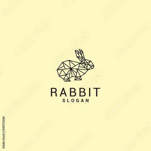 Rabbit geometric logo vector icon design template