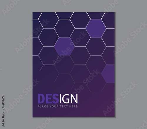 hexagon pattern cover page, booklet background template vector design