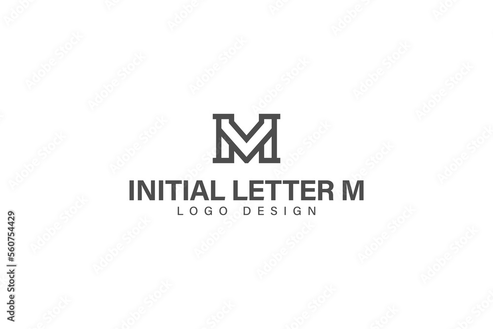 Monogram with initial letter M logo design vector Monogram with initial letter M logo design vector
