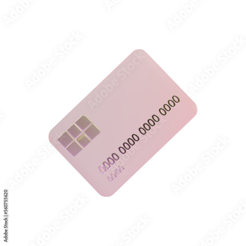 3d Plastic Credit Card Template Design Plasticine Cartoon Style Isolated on a White Background. Vector illustration