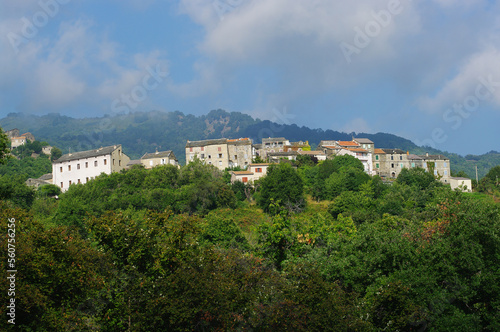 San-Nicolao village in Corsica mountain. Castellana hamlet