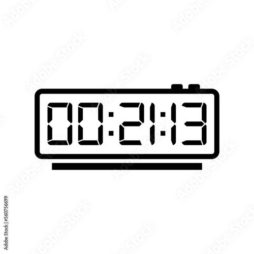 Digital, clock, led icon vector image. Can also be used for home electronics and appliances. Suitable for mobile apps, web apps and print media.