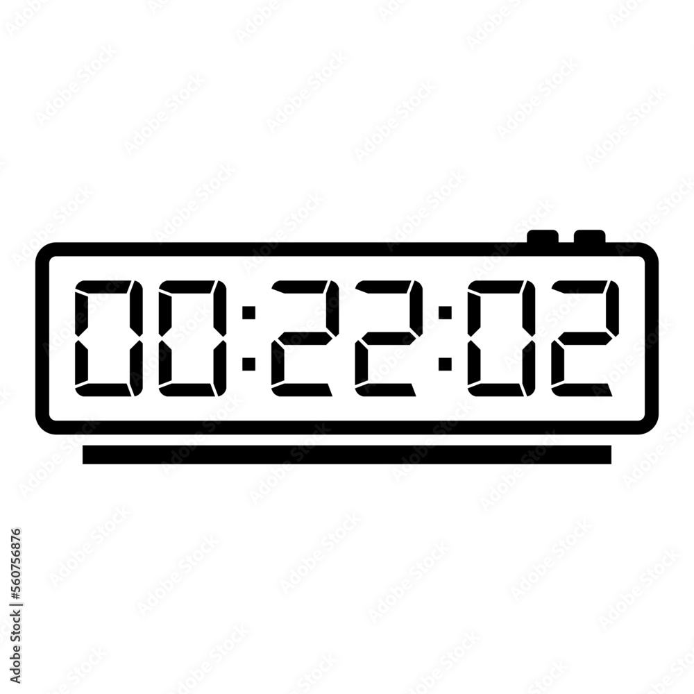 Digital, clock, led icon vector image. Can also be used for home electronics and appliances. Suitable for mobile apps, web apps and print media.